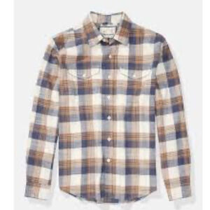 American Eagle Outfitters Shirt Mens XLT Tall Blue Plaid Flannel Button Down